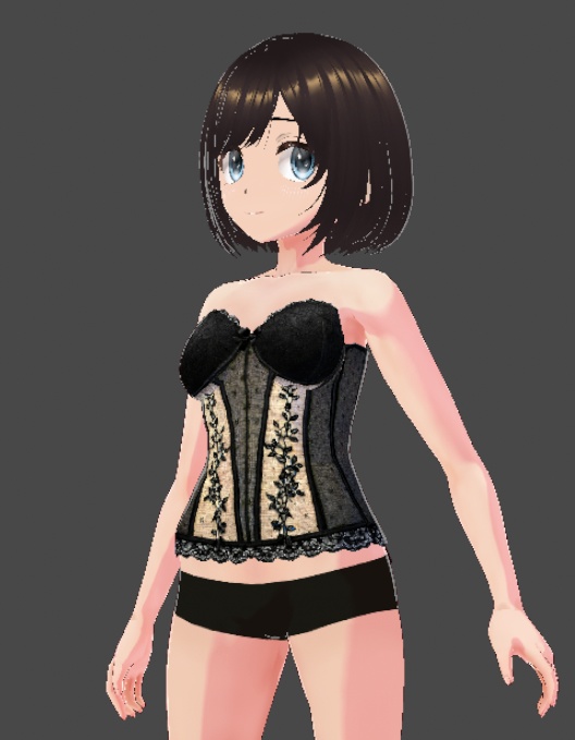 リアルブラックコルセット / Realistic Black Corset