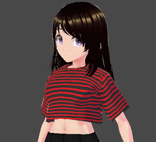 ゴスパンク・クロップトップ(白黒/黒×赤)/ Goth Punk Crop Top (B&W / Black & Red)