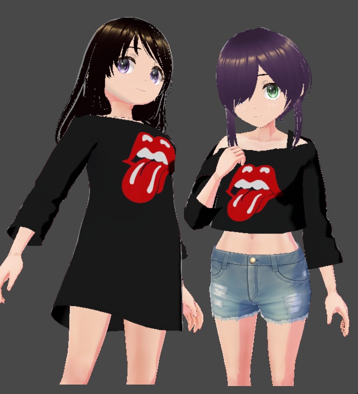 オフショルダーブラックトップ(3種セット) / Off-Shoulder Black Top (3 Variations)