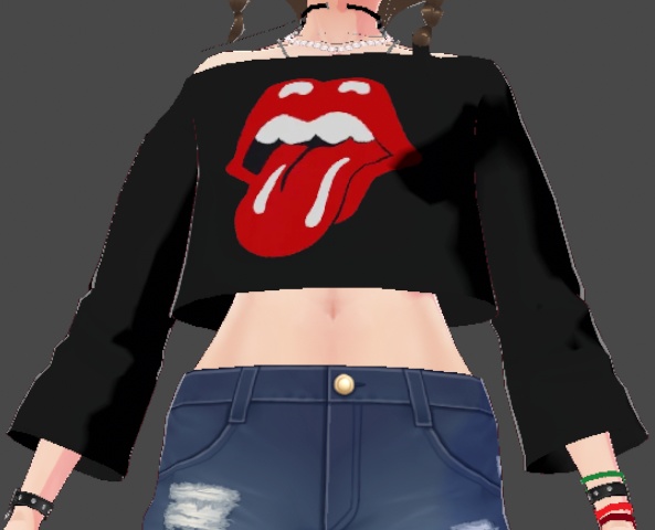 オフショルダーブラックトップ(3種セット) / Off-Shoulder Black Top (3 Variations)