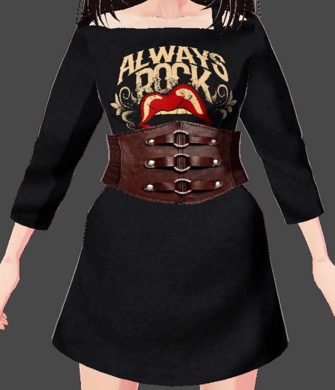 オフショルダー・ブラックトップ(高品質・HD・3種セット) / Off-Shoulder Black Top (High Quality · 3 Variations)