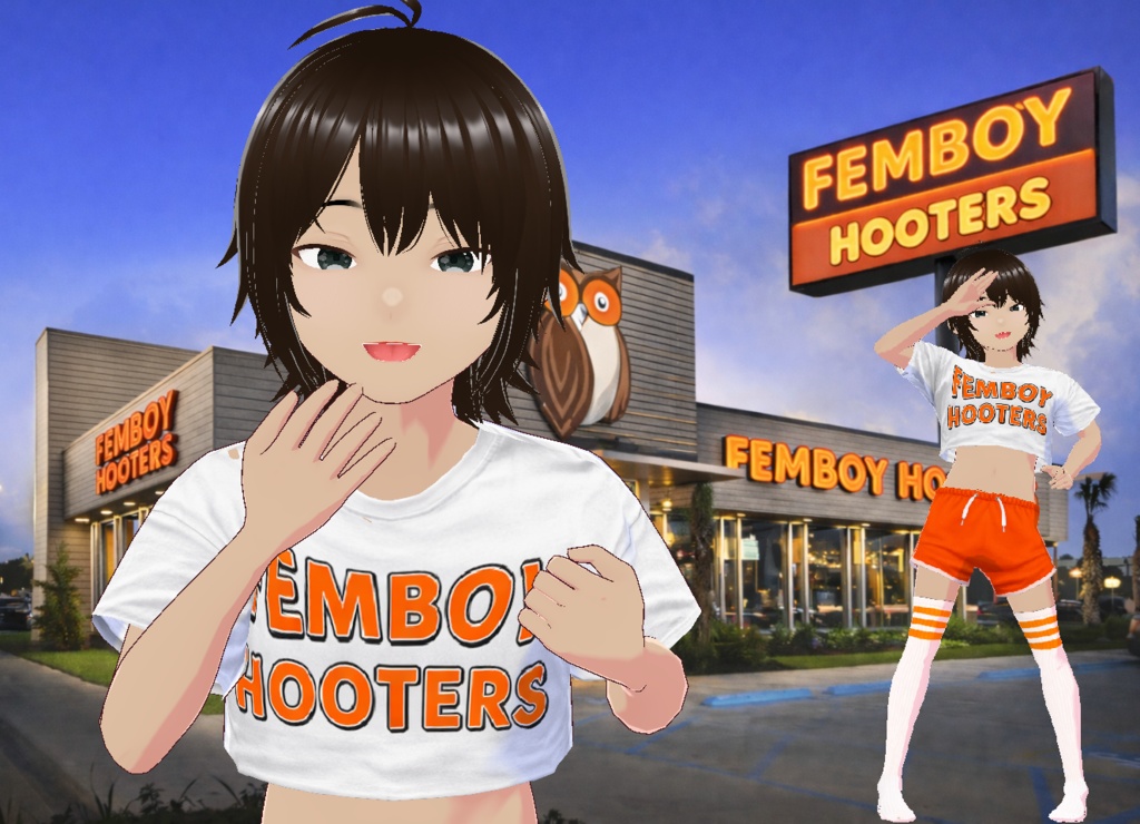 Femboy Hooters VR Avatar / フェムボーイ・フーターズ VRアバター