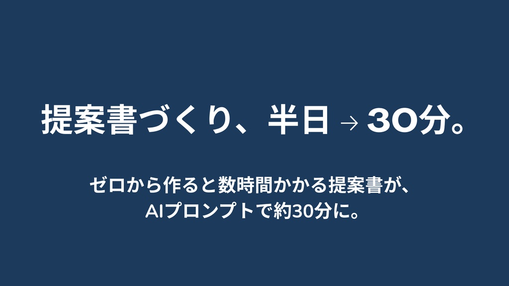 AIで提案書が30分で完成|BtoB提案資料テンプレート+AIプロンプト集