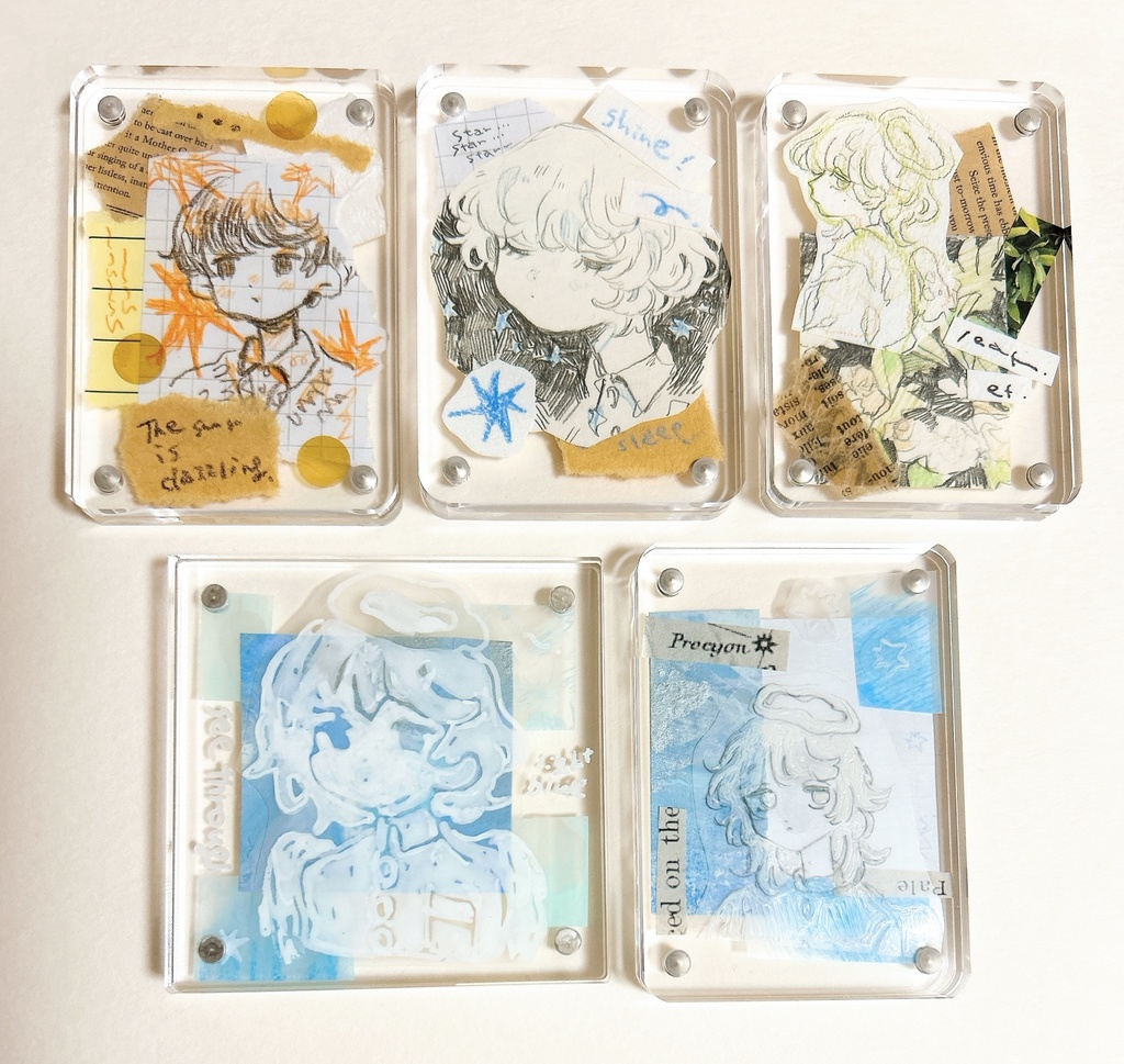 コラージュアクリルブロック⑤