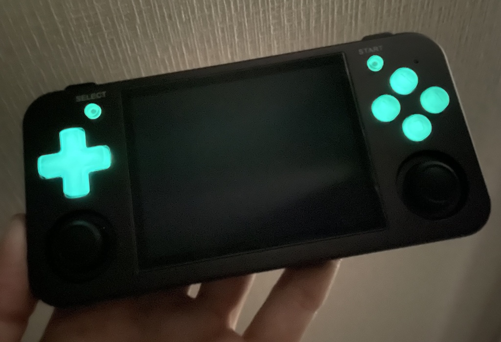 RG35XXH・RG353M用 ボタンセット クリアー+蓄光ブルー