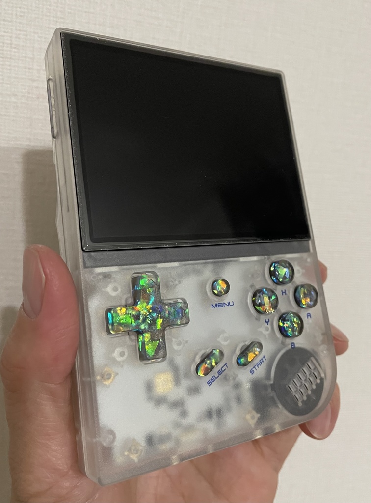 RG35XX用 ボタンセット ブラックホロフレーク