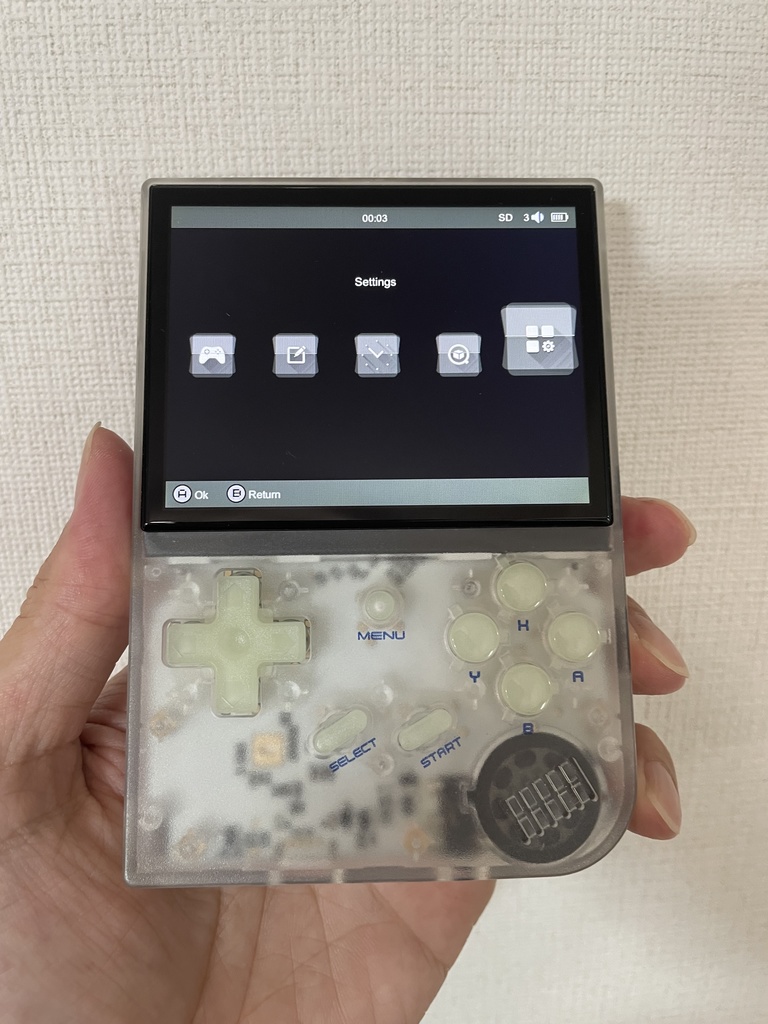 RG35XX用 ボタンセット クリアー+蓄光