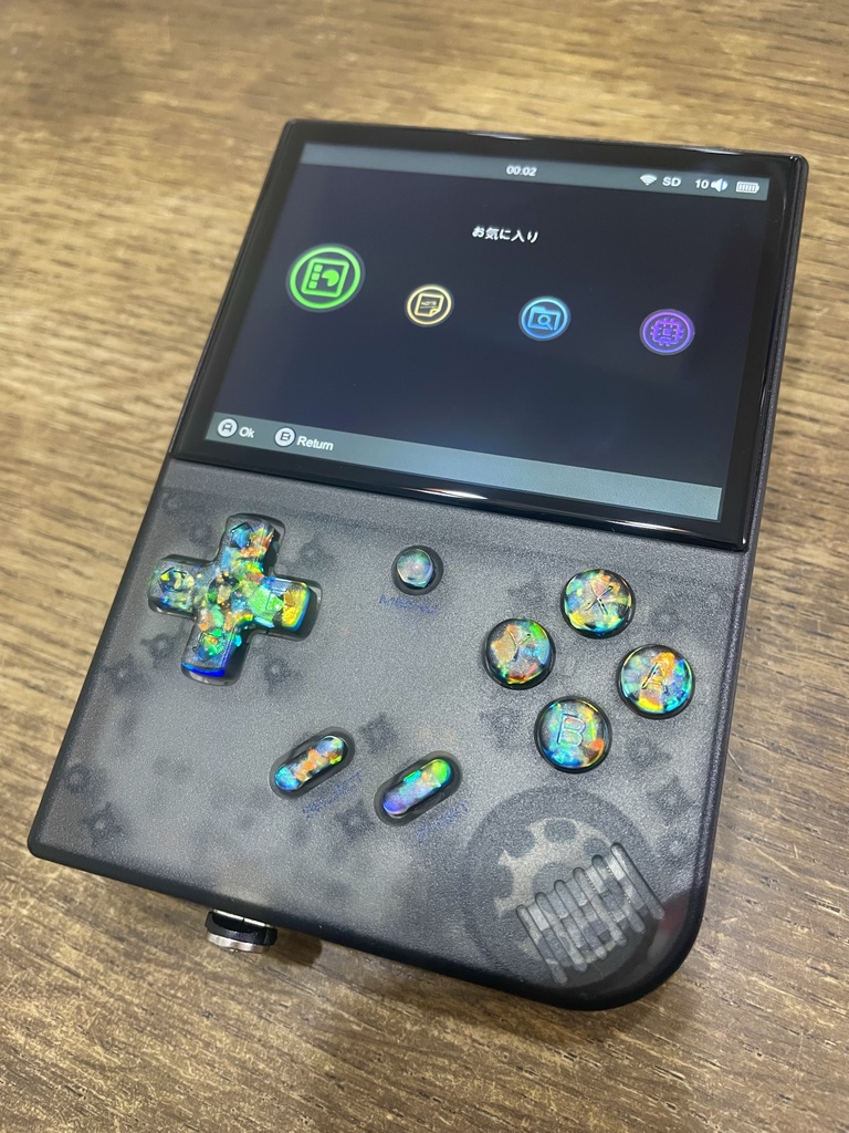 RG35XXPlus用 ボタンセット ブラックホロフレーク