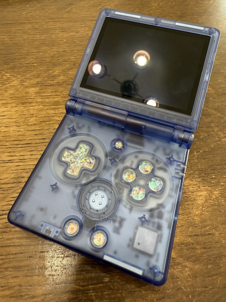 RG35XX SP用 ボタンフルセット クリアーホロフレーク