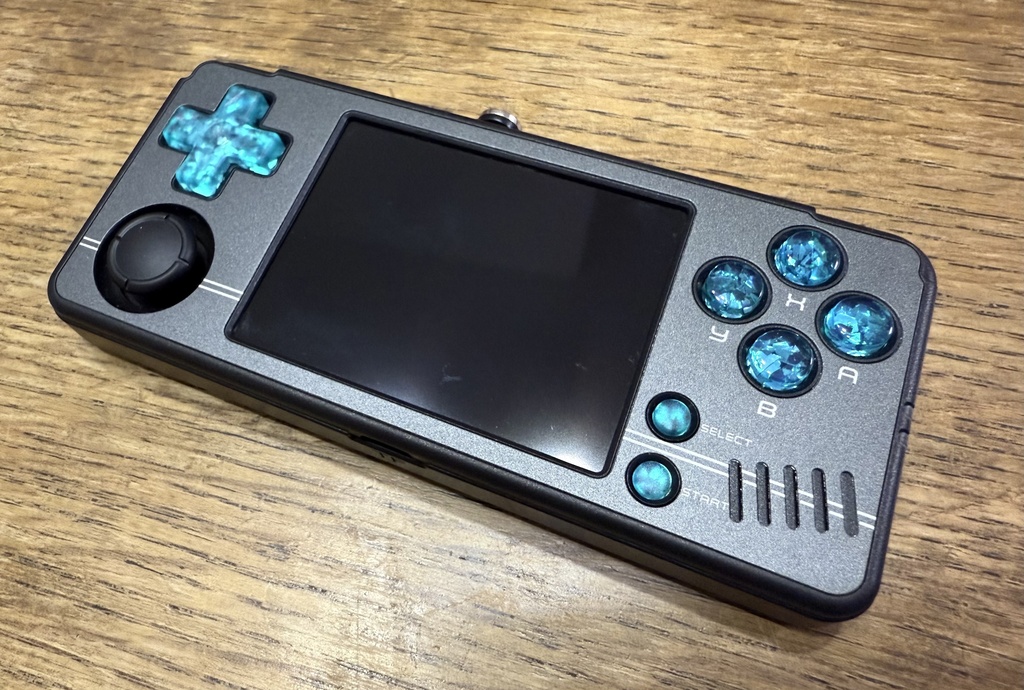 Miyoo A30用 ボタンセット エメラルドグリーン×クロムフレーク