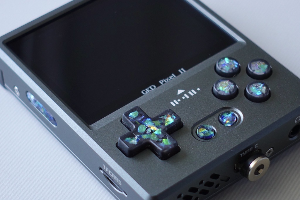 GKD PIXEL 2用 ボタンセット ブラックホロフレーク