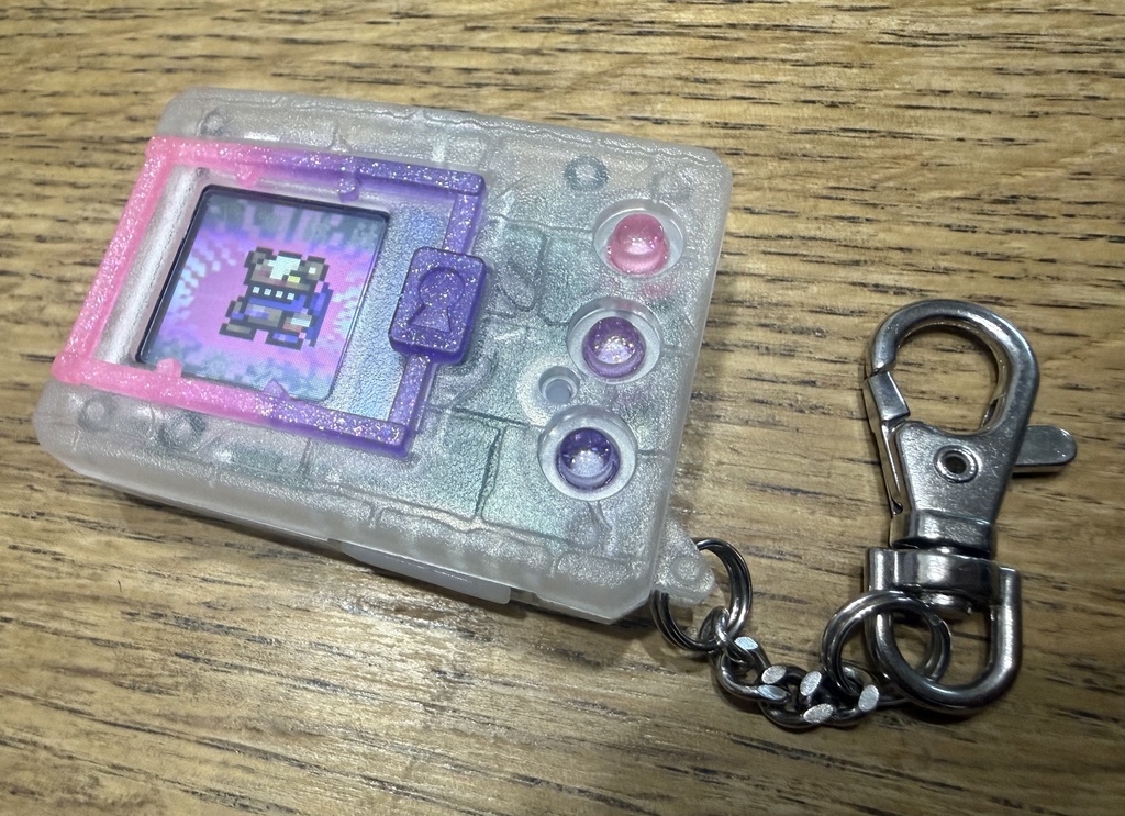 デジタルモンスター ver.1 ~ver.5(Color対応) 用 ボタンセット ピンク×パープル グラデーション(ラメ仕様)