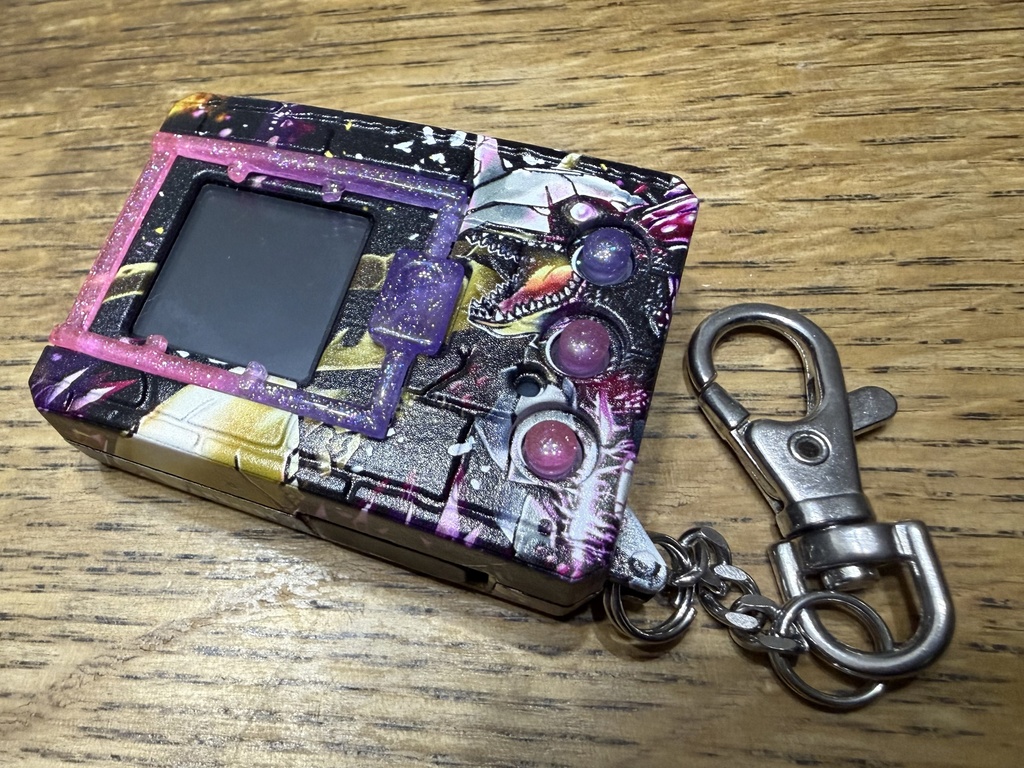 【即日発送可能有り】デジタルモンスター ver.1 ~ver.5(Color対応) 用 ボタンセット ピンク×パープル ラメ グラデーション (光沢仕様)