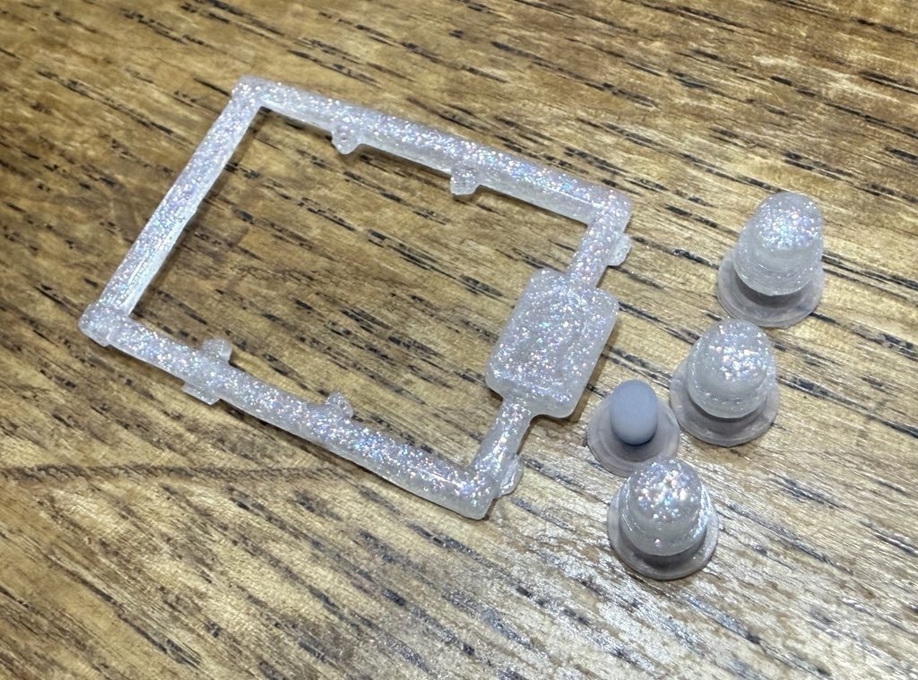 デジタルモンスター ver.1 ~ver.5(Color対応) 用 ボタンセット クリアホワイト ラメ(光沢仕様)