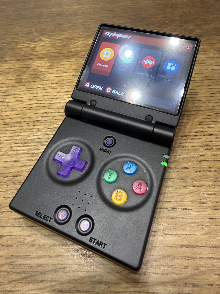 MiyooMini Flip 用 ボタンセット クリアパープル & SFCクリアカラー