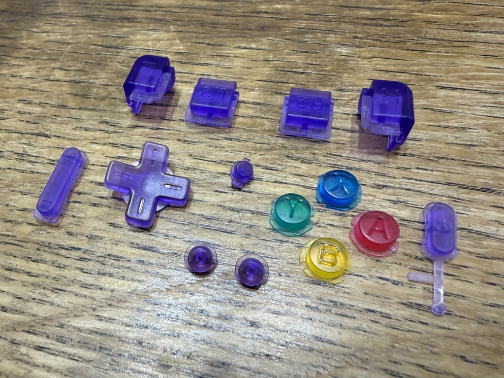 MiyooMini Flip 用 ボタンセット クリアパープル ＆ SFCクリアカラー