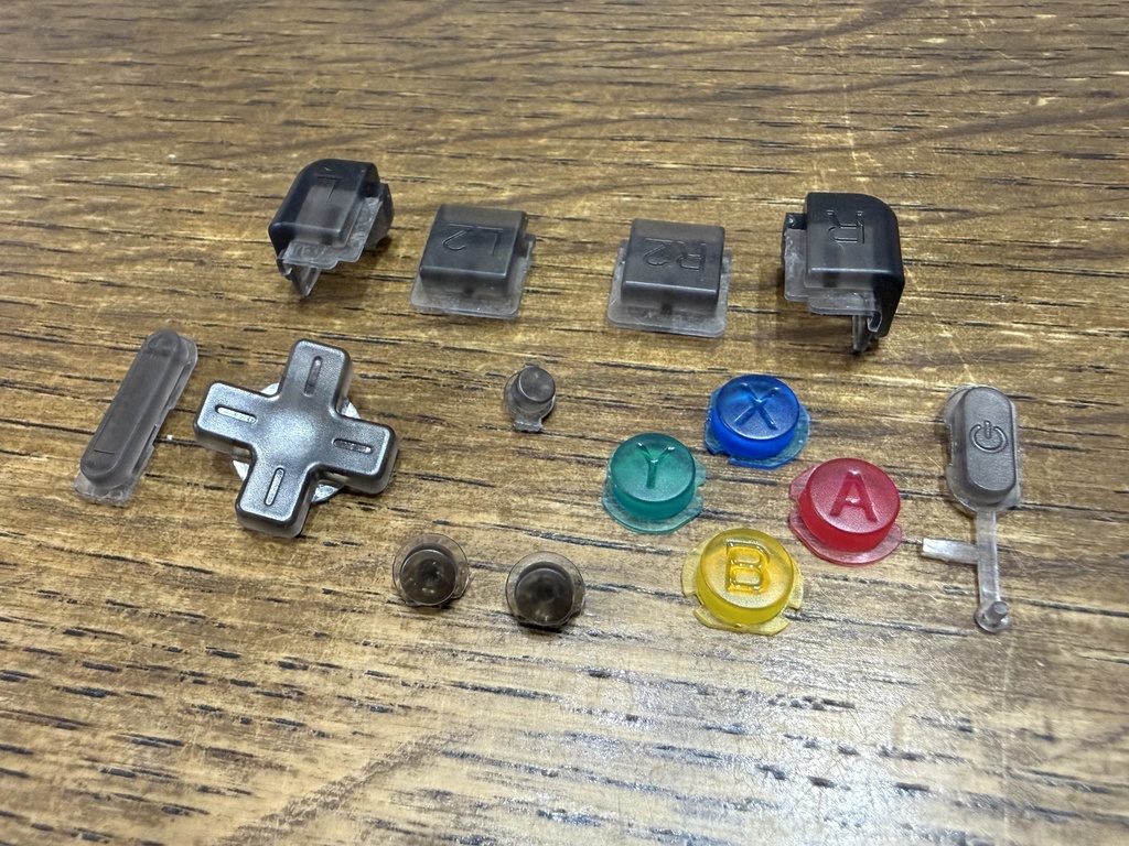 MiyooMini Flip 用 ボタンセット クリアブラック ＆ SFCクリアカラー