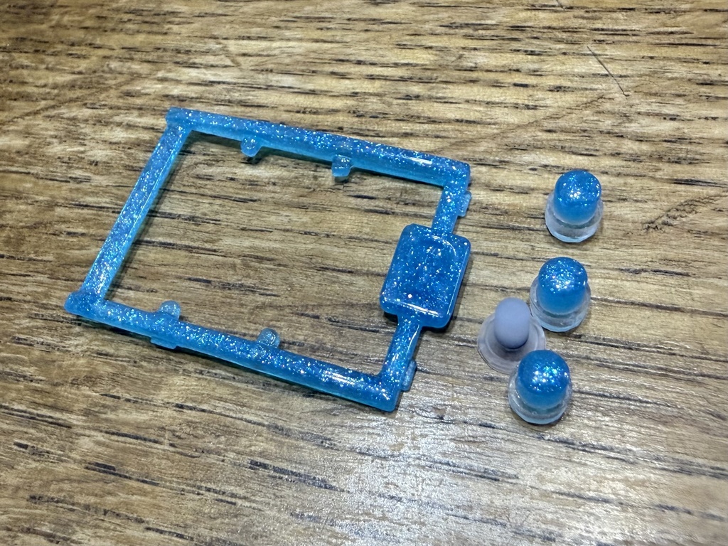 デジタルモンスター ver.1 ～ver.5(Color対応) 用 ボタンセット クリアブルー ラメ (光沢仕様)