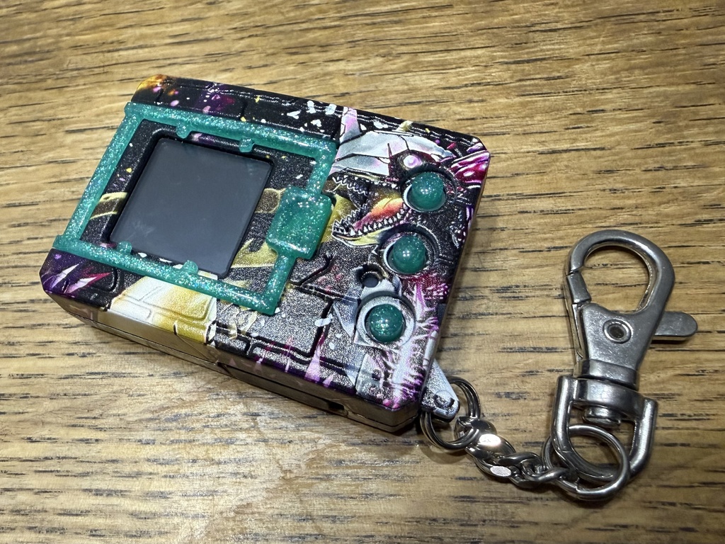 デジタルモンスター ver.1 ~ver.5(Color対応) 用 ボタンセット クリアグリーン ラメ (光沢仕様)