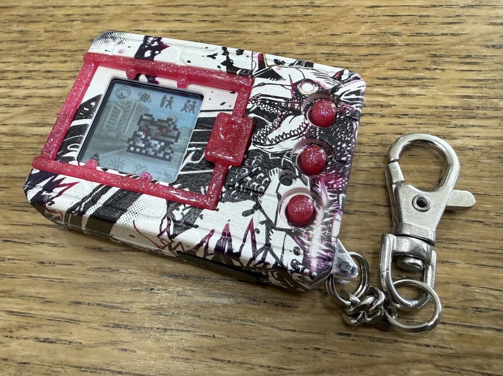 デジタルモンスター ver.1 ~ver.5(Color対応) 用 ボタンセット クリアレッド ラメ (光沢仕様)