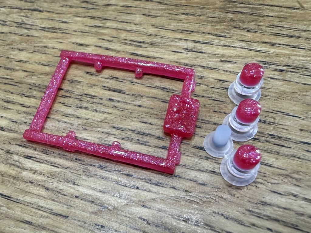 デジタルモンスター ver.1 ~ver.5(Color対応) 用 ボタンセット クリアレッド ラメ (光沢仕様)