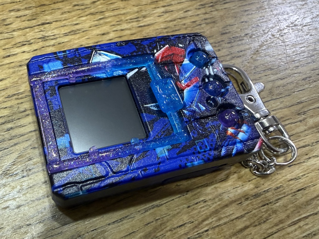 デジタルモンスター ver.1 ~ver.5(Color対応) 用 ボタンセット パープル×ブルー ラメ グラデーション (光沢仕様)