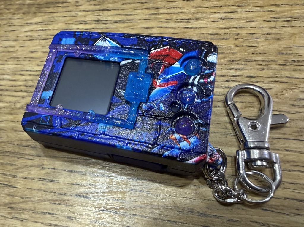 デジタルモンスター ver.1 ~ver.5(Color対応) 用 ボタンセット パープル×ブルー ラメ グラデーション (光沢仕様)