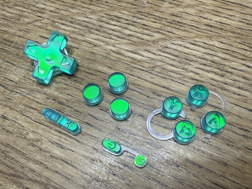 R36S 用 ボタンセット クリアグリーン+クリアーオパール