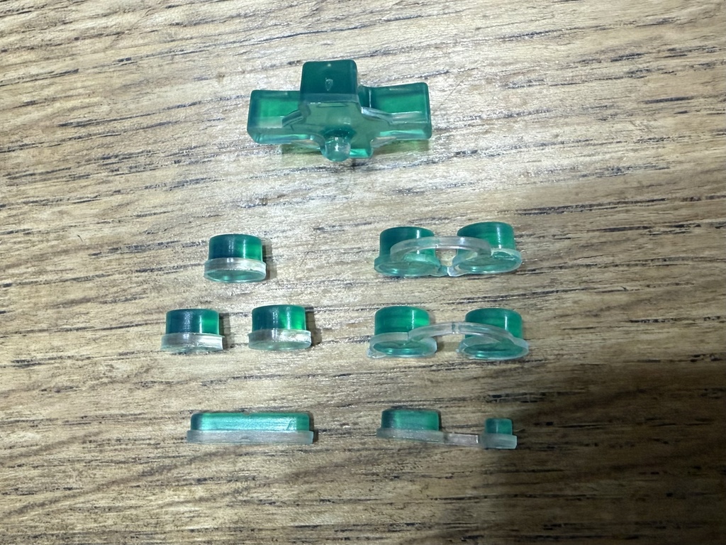 R36S 用 ボタンセット クリアグリーン+クリアーオパール