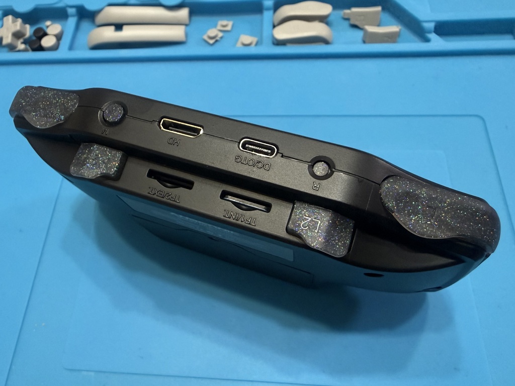 RG34XX 用 ボタンセット クリアブラック ラメ