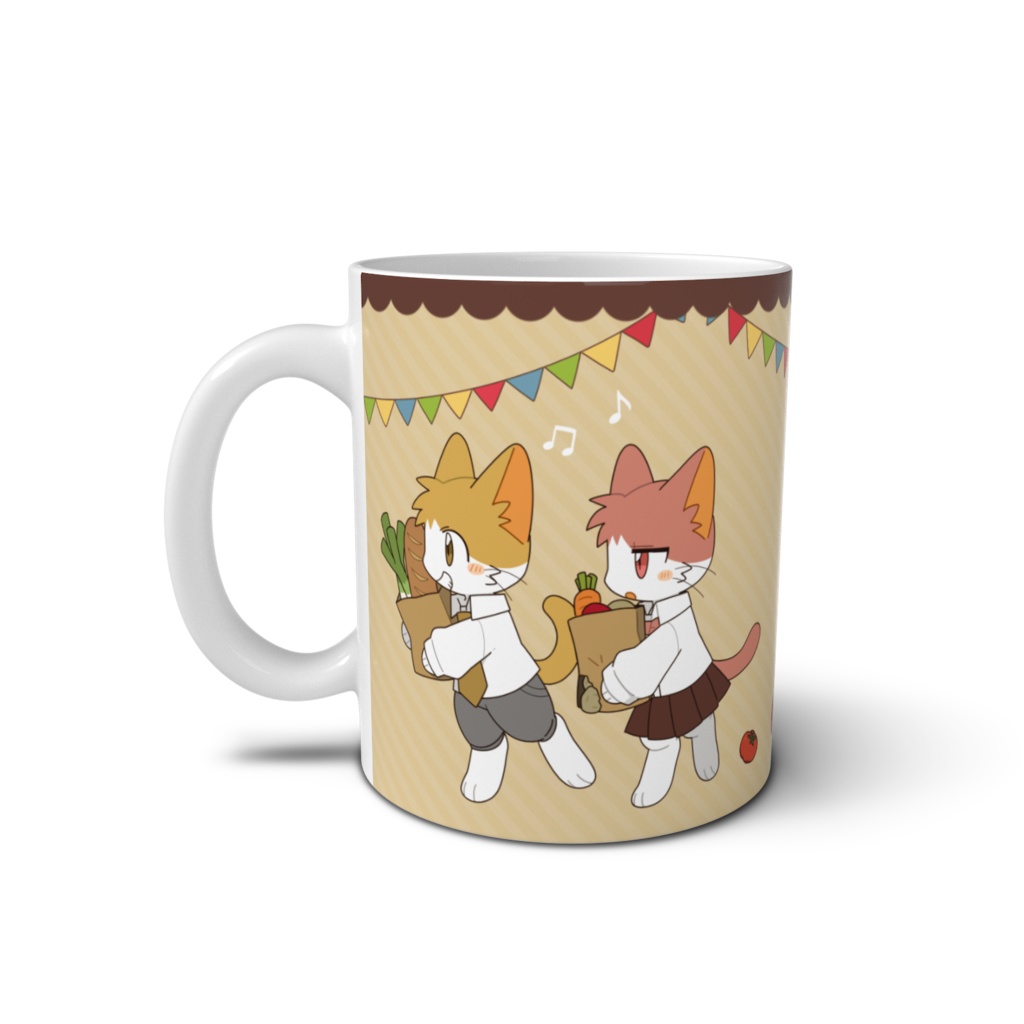 【ねこスク】ココアミルク色マグカップ