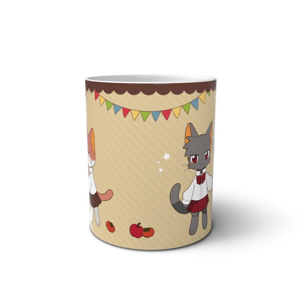 【ねこスク】ココアミルク色マグカップ