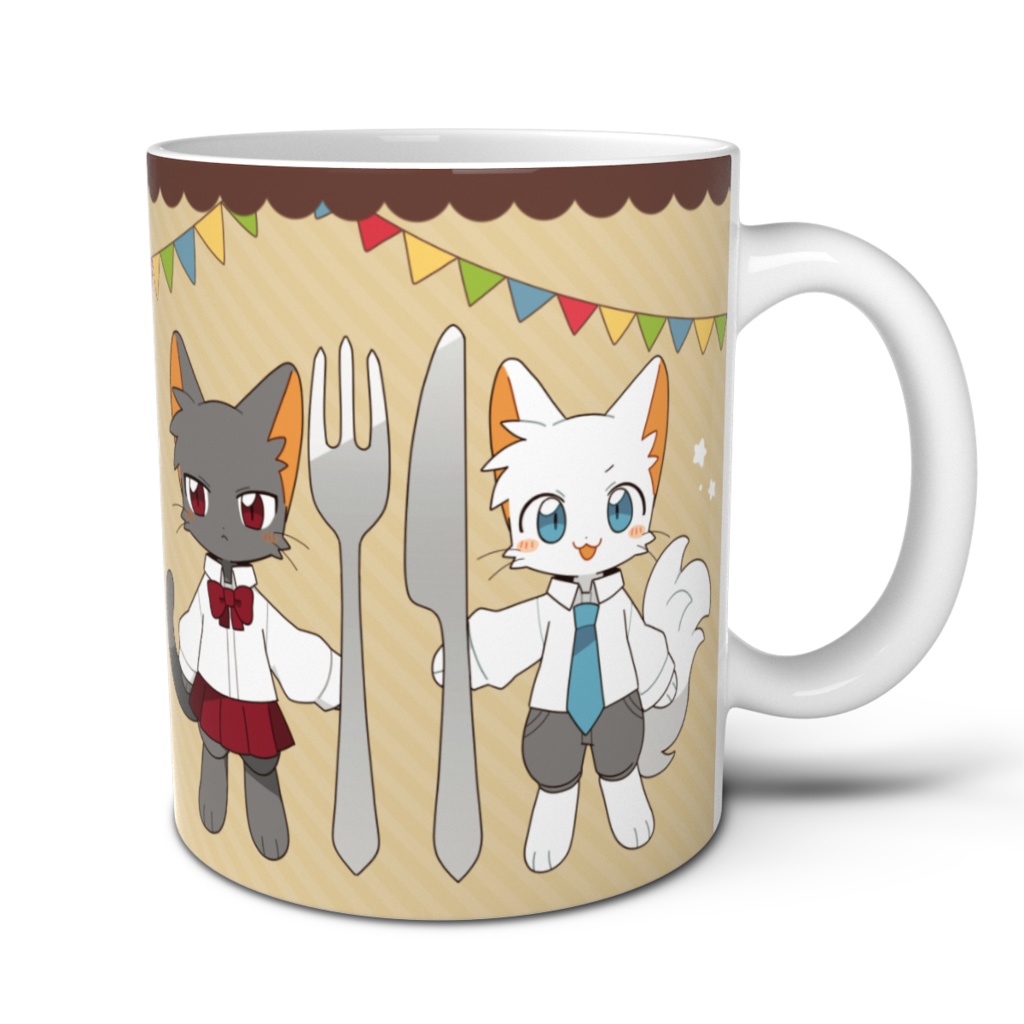 【ねこスク】ココアミルク色マグカップ