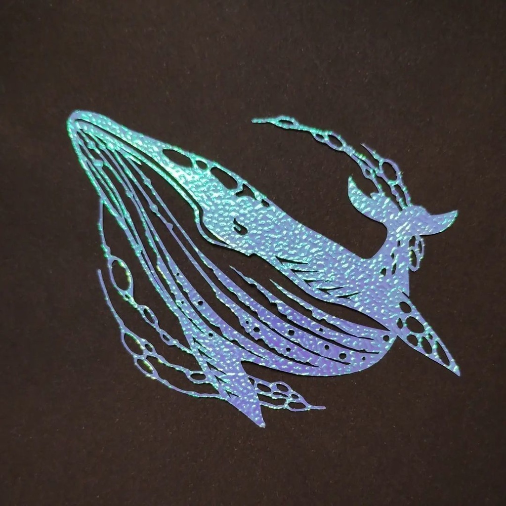 SAS#2 オーロラ切り絵・クジラ