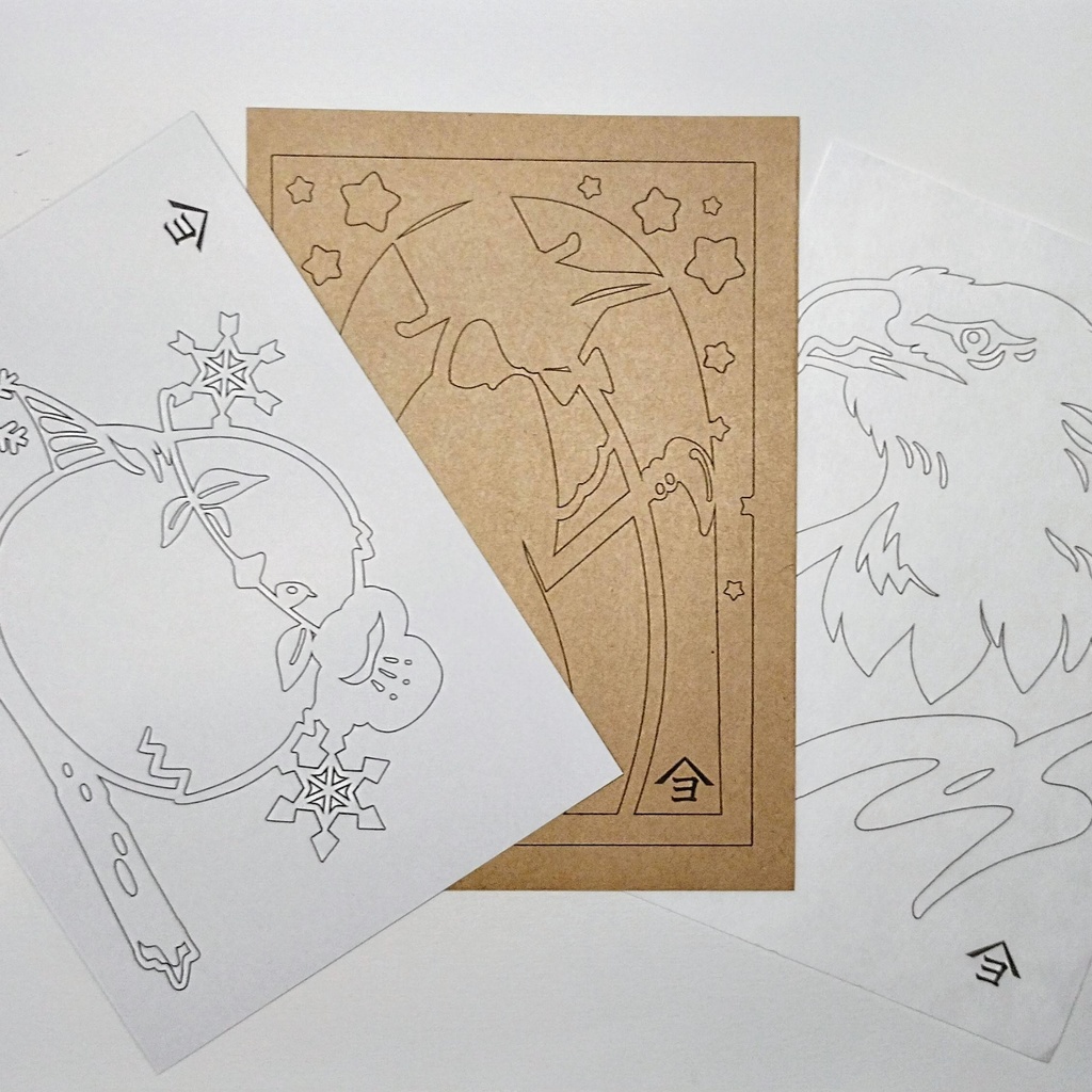 SAS#2 はじめてさん向け切り絵図案セット(3種)