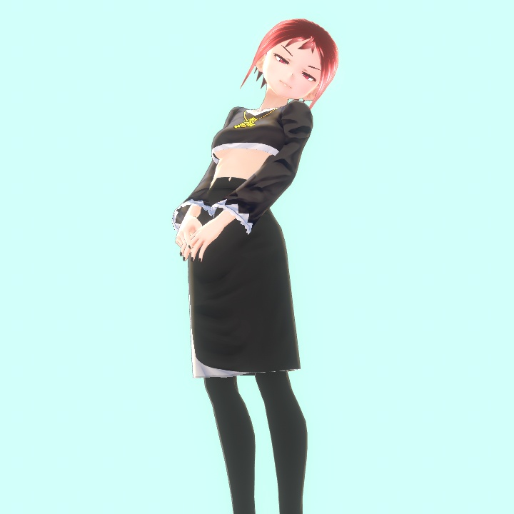 cutoff top and skirt