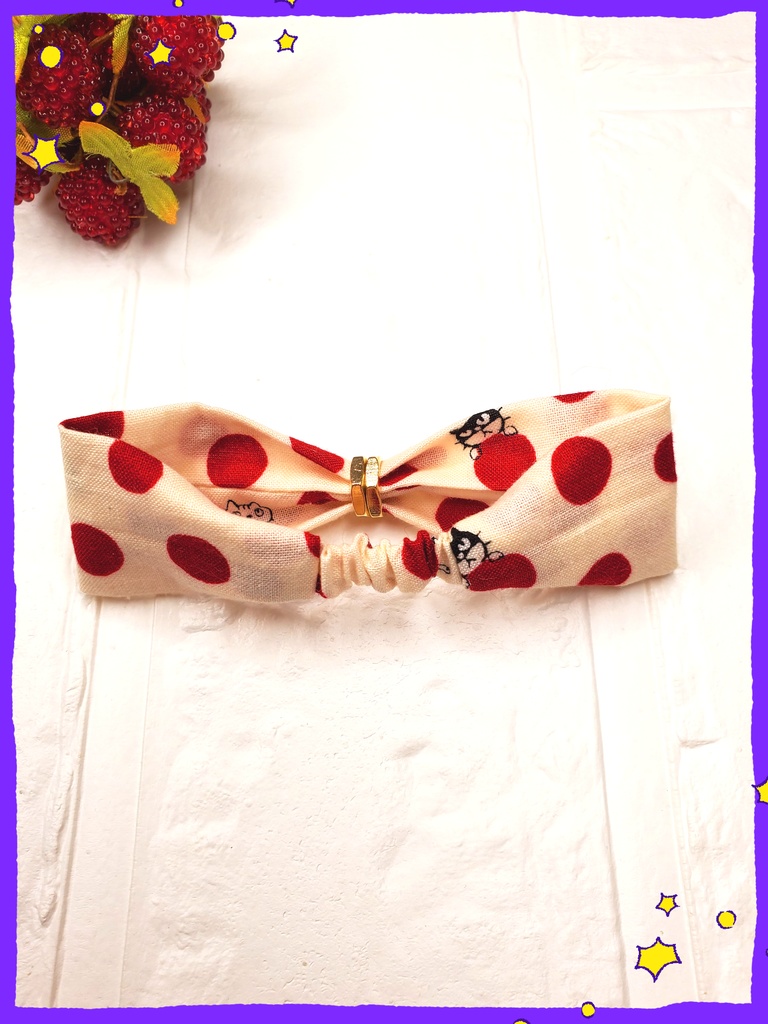 水玉隠れにゃんこヘアバンド🐈🌟