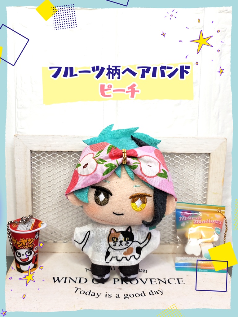 フルーツ柄ヘアバンド ピーチ🍑