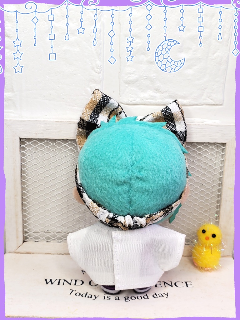 リボンヘアバンド&Tシャツセット(チェック)