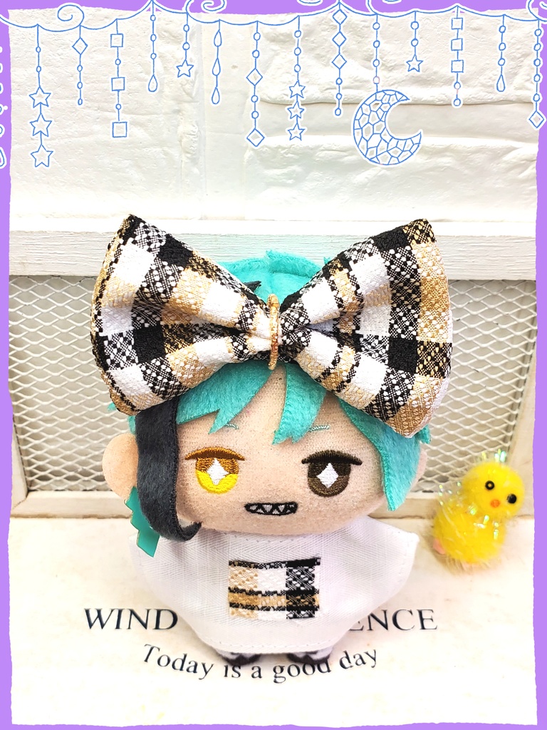 リボンヘアバンド&Tシャツセット(チェック)