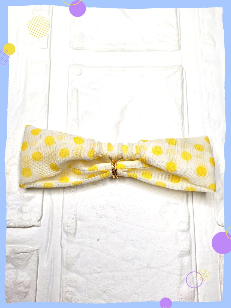 Yellow水玉柄ヘアバンド