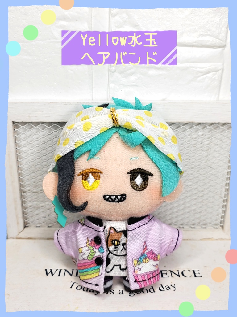 Yellow水玉柄ヘアバンド