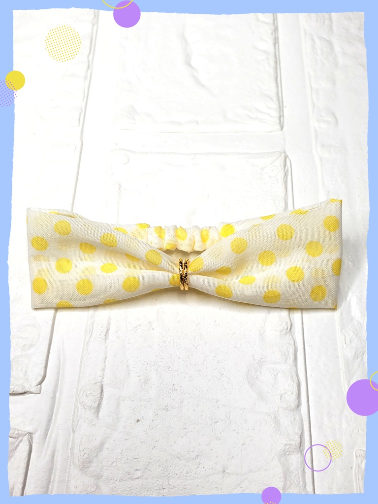 Yellow水玉柄ヘアバンド