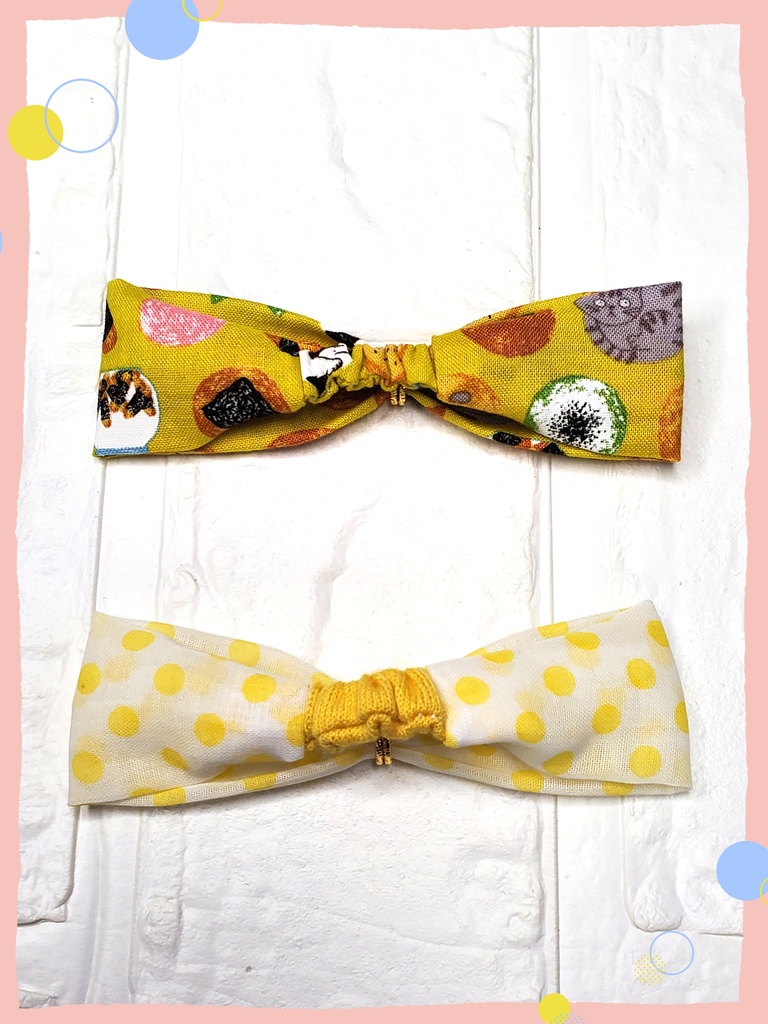 ねこせんべい&水玉柄ヘアバンドセット🐈🍘(Yellow)