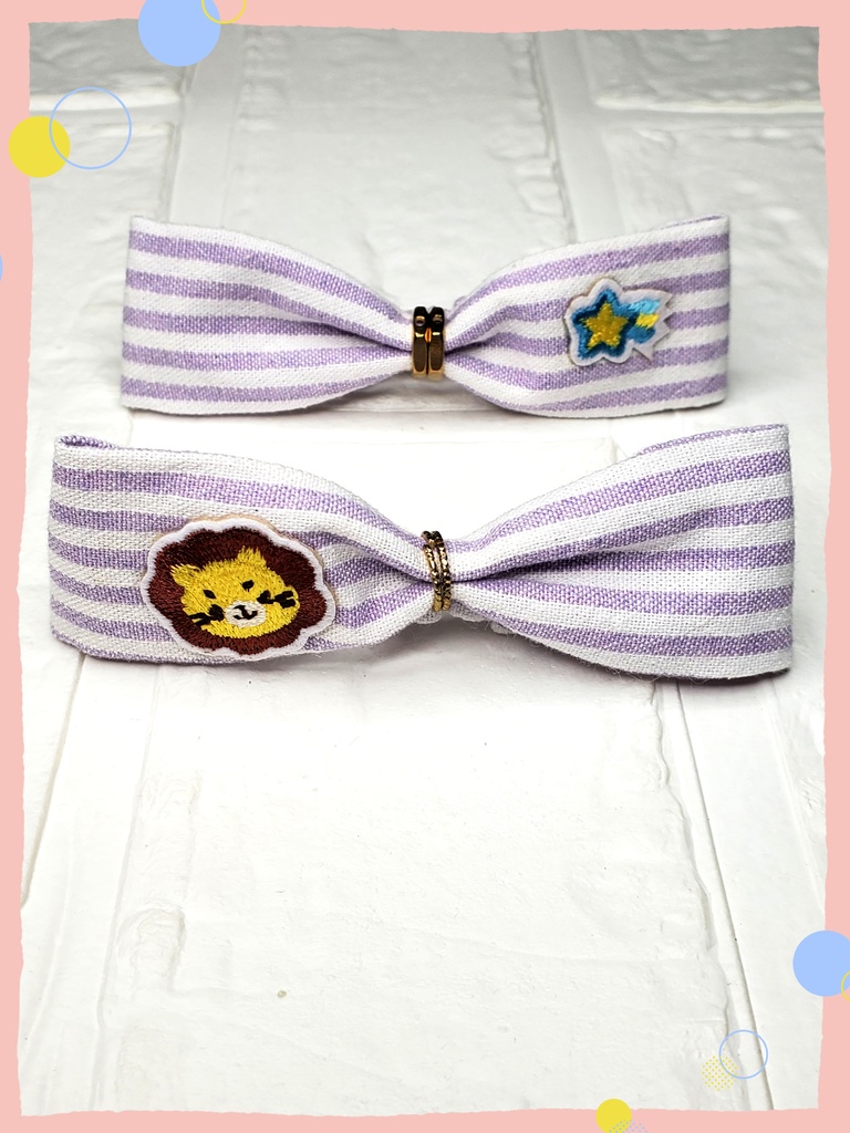 ライオン&流れ星ワッペン付きヘアバンドセット🦁🌠