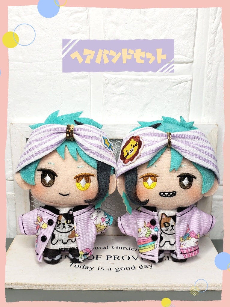 ライオン&流れ星ワッペン付きヘアバンドセット🦁🌠