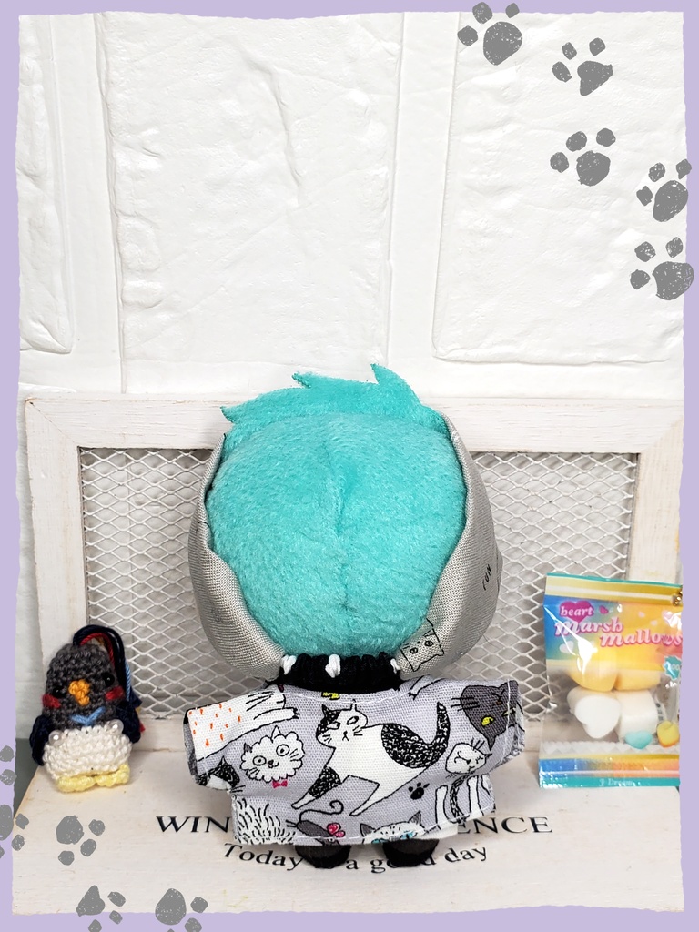 猫柄ヘアバンド(グレー)