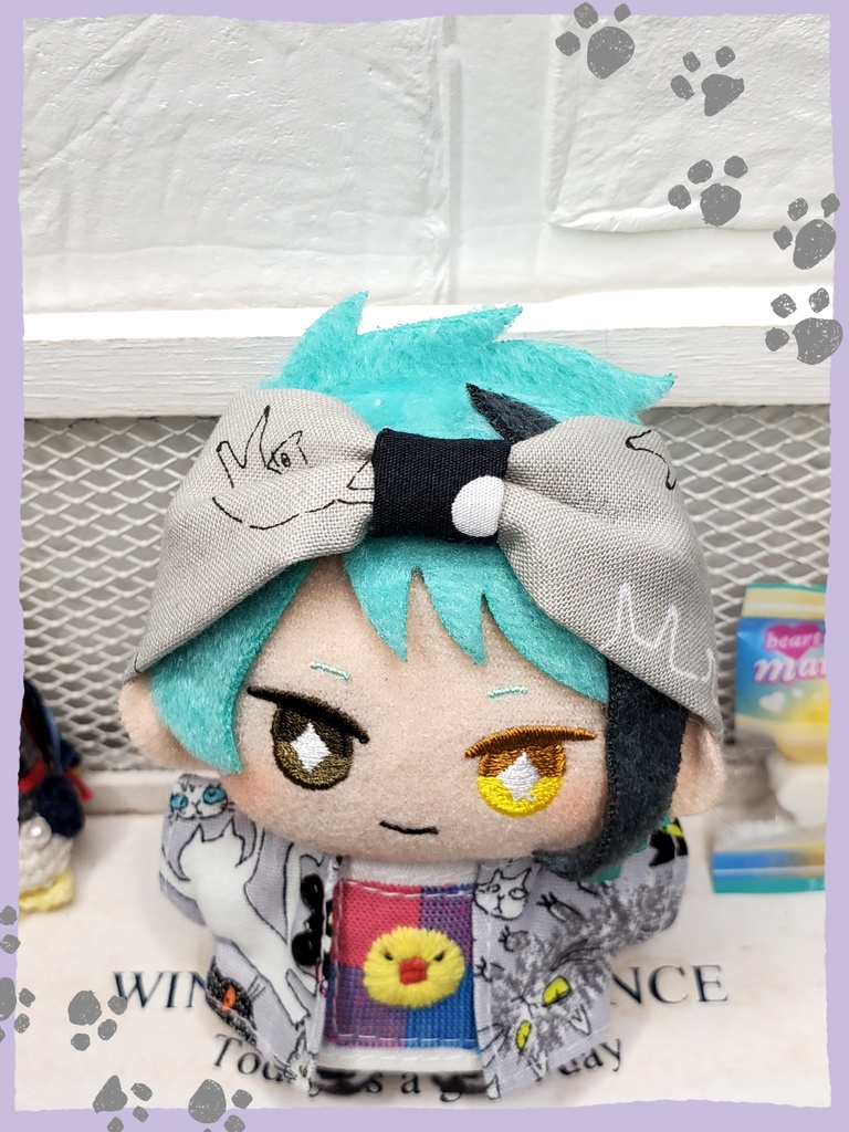 猫柄ヘアバンド(グレー)