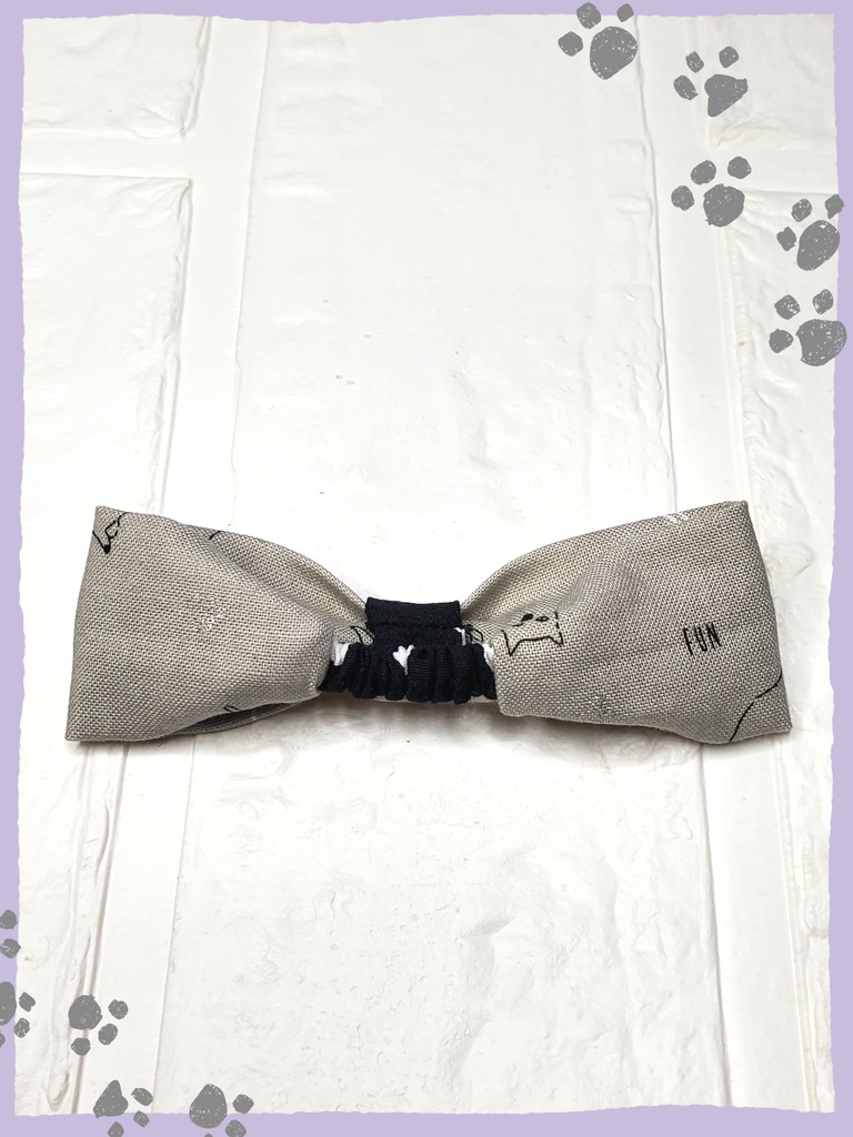 猫柄ヘアバンド(グレー)