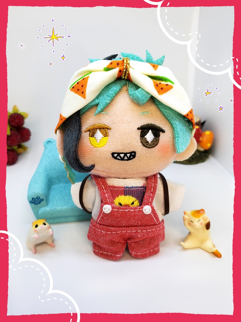 ドール(オビツ11)10cmぬい用 赤チェックリュック